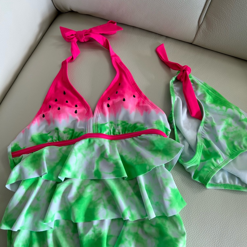 Pre-owned Girls Justice Tankini Set